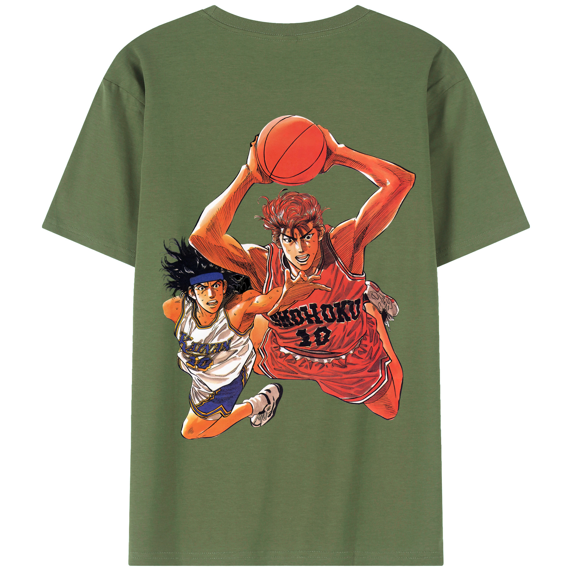 （画像用） SLAM DUNK／スラムダンク 綿100％ メンズ半袖Tシャツ（バックプリント） 通気性